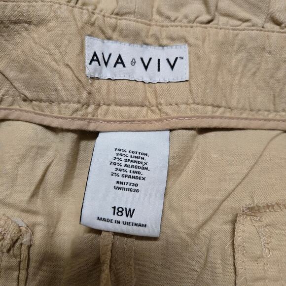 Ava & Viv linen blend shorts Size 18W Gorpcore Resort Wear Cruise Vacation - Picture 9 of 9